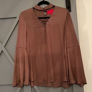 EUC Bell sleeve high neck top